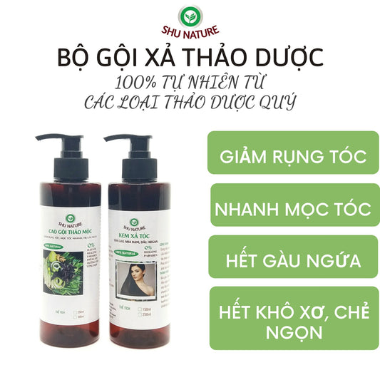 [Handmade] Combo dandruff treatment shampoo and hair conditioner, reduce hair loss, hair growth, make hair smoother hair, dry and split ends 