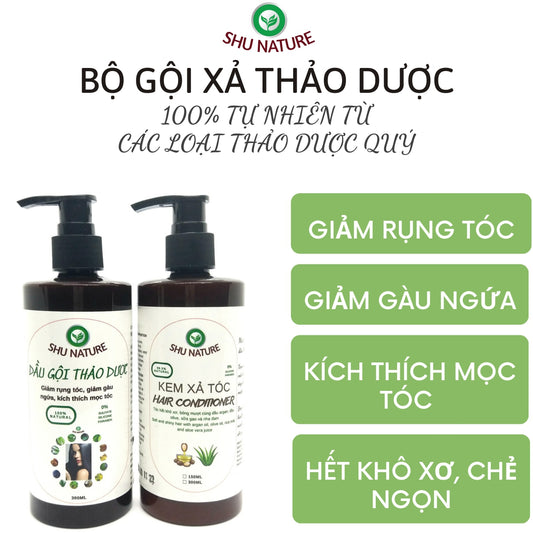 [Handmade] Combo dandruff treatment shampoo and hair conditioner, reduce hair loss, hair growth, make hair smoother hair, dry and split ends 