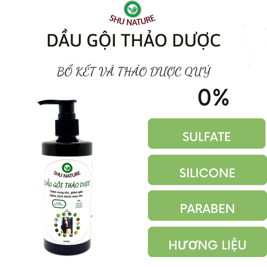 [Handmade] Herbal shampoo, anti-dandruff, reduce hair loss, stimulate hair growth, SHU NATURE, 0 sulfate, 0 silicone, 100% natural 